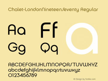 Chalet-LondonNineteenSeventy Regular 001.000 Font Sample