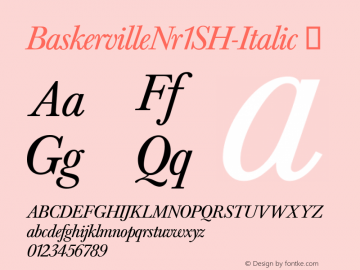 ☞BaskervilleNr1SH-Italic OTF 1.000; PS 001.00;Core 1.0.0; ttfautohint (v0.96) -l 8 -r 50 -G 200 -x 14 -w 