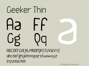 Geeker Thin Version 2.00 Font Sample