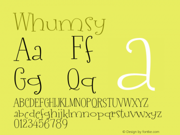 ☞Whumsy Version 1.000;com.myfonts.easy.pizzadude.whumsy.whumsy.wfkit2.version.34pX图片样张