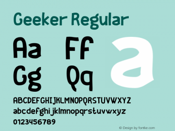 Geeker Regular Version 2.00 Font Sample