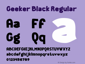 Geeker Black Regular Unknown Font Sample