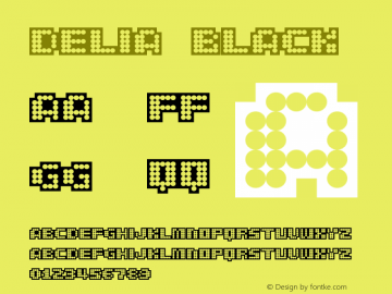 delia Black Macromedia Fontographer 4.1J 02.8.15 Font Sample