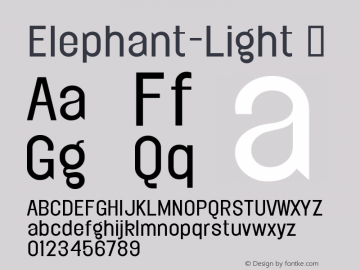 ☞Elephant-Light 001.000; ttfautohint (v1.5);com.myfonts.easy.fw-alias.elephant.light.wfkit2.version.36qT图片样张