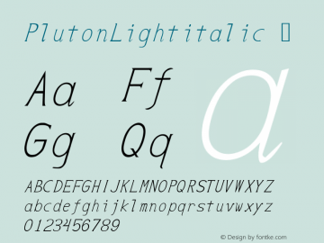 ☞Pluton Light Italic Version 001.000 ;com.myfonts.easy.proportional-lime.pluton.light-italic.wfkit2.version.3oDD图片样张