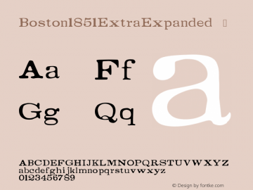 ☞Boston 1851 Extra Extended Version 001.000 ;com.myfonts.easy.proportional-lime.boston-1851.extra-expanded.wfkit2.version.3vMS图片样张