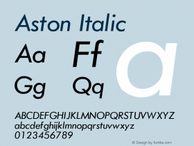 Aston Italic Version 1.0; 2001; initial release图片样张