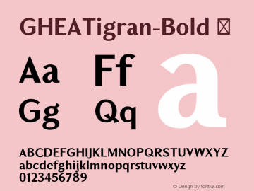 ☞GHEATigran-Bold Version 1.006 2007;com.myfonts.easy.armtype.ghea-tigran.bold.wfkit2.version.43mf图片样张