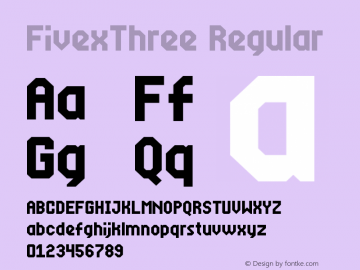 FivexThree Regular Version 1.0 Font Sample