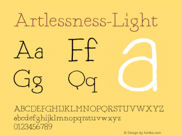 ☞Artlessness-Light Version 1.001; ttfautohint (v0.95) -d;com.myfonts.easy.sugargliderz.artlessness.light.wfkit2.version.4ScR图片样张