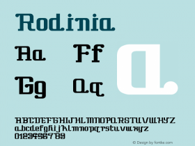 ☞Rodinia Version 1.008;com.myfonts.easy.sylvestre.rodinia.regular.wfkit2.version.4svb图片样张