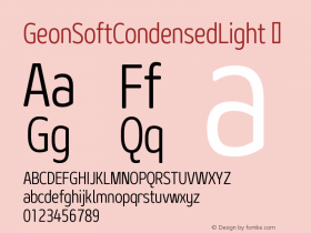 ☞Geon Soft Condensed Light Version 1.000;com.myfonts.easy.cretype.geon-soft.condensed-light.wfkit2.version.4Q4D图片样张