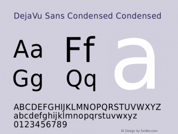 DejaVu Sans Condensed Condensed Version 1.15 Font Sample