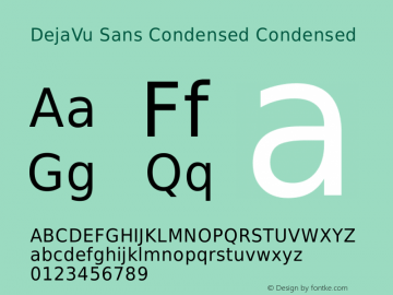 DejaVu Sans Condensed Condensed Version 2.1 Font Sample