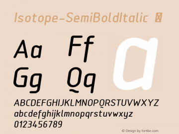 ☞Isotope-SemiBoldItalic Version 1.000;com.myfonts.easy.scannerlicker.isotope.semi-bold-italic.wfkit2.version.3ShA图片样张