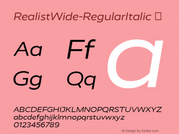 ☞RealistWide Regular Italic Version 1.029;PS 1.000;hotconv 1.0.70;makeotf.lib2.5.58329;com.myfonts.easy.martinplusfonts.realist-wide.regular-italic.wfkit2.version.44NL图片样张