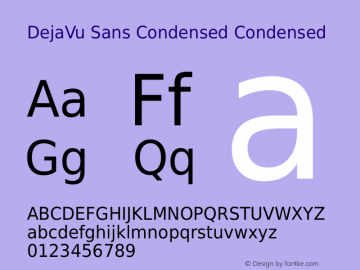 DejaVu Sans Condensed Condensed Version 2.6 Font Sample