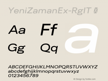 ☞YeniZamanEx-RgIT Version 1.002;com.myfonts.easy.jha.yeni-zaman.expd-italic.wfkit2.version.4xJq图片样张