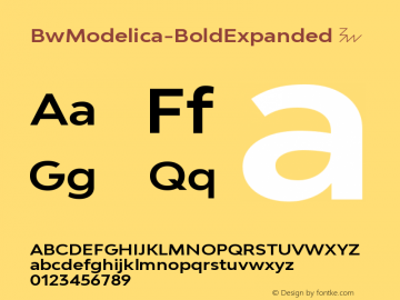 ☞Bw Modelica Bold Expanded Version 2.000; ttfautohint (v1.5);com.myfonts.easy.branding-with-type.bw-modelica-expanded.bold-expanded.wfkit2.version.4FVf图片样张