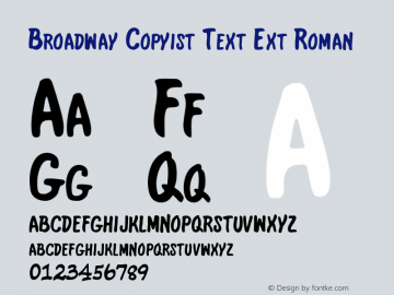 broadway copyist text ext font
