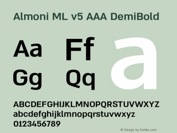 Almoni ML v5 AAA DemiBold Version 5.010;hotconv 1.0.109;makeotfexe 2.5.65596图片样张