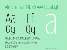 Almoni Tzar ML v5 AAA UltraLight Version 5.010;hotconv 1.0.109;makeotfexe 2.5.65596图片样张