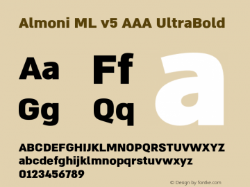 Almoni ML v5 AAA UltraBold Version 5.010;hotconv 1.0.109;makeotfexe 2.5.65596图片样张