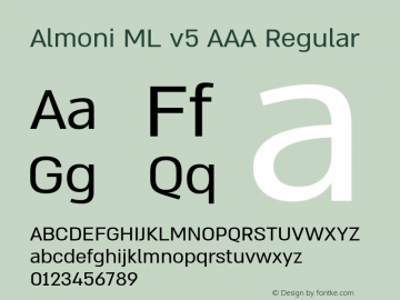 Almoni ML v5 AAA Regular Version 5.010;hotconv 1.0.109;makeotfexe 2.5.65596图片样张