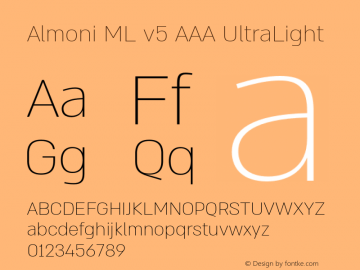Almoni ML v5 AAA UltraLight Version 5.010;hotconv 1.0.109;makeotfexe 2.5.65596图片样张