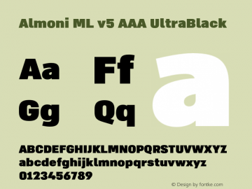 Almoni ML v5 AAA UltraBlack Version 5.000;hotconv 1.0.109;makeotfexe 2.5.65596图片样张