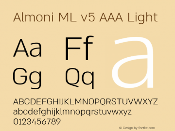 Almoni ML v5 AAA Light Version 5.000;hotconv 1.0.109;makeotfexe 2.5.65596图片样张