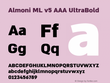 Almoni ML v5 AAA UltraBold Version 5.000;hotconv 1.0.109;makeotfexe 2.5.65596图片样张