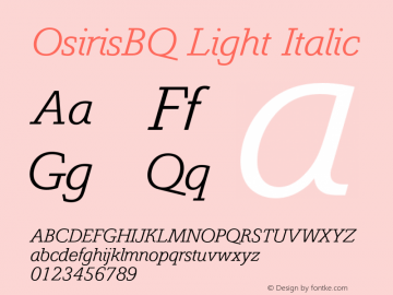 OsirisBQ-LightItalic 001.000图片样张