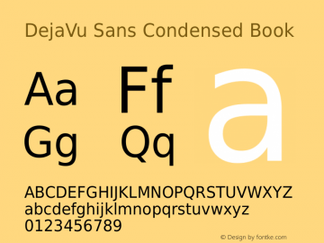 DejaVu Sans Condensed Book Version 2.24 Font Sample