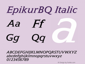 EpikurBQ-RegularItalic 001.000图片样张