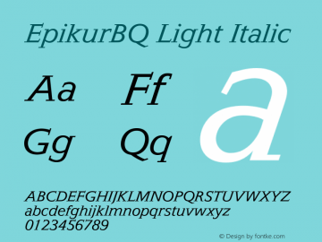 EpikurBQ-LightItalic 001.000图片样张