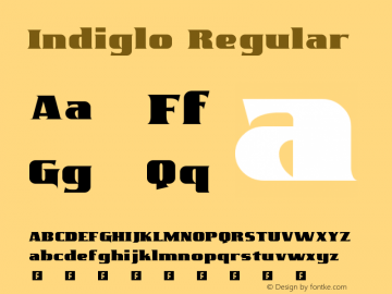 Indiglo Regular Version 1.0 Font Sample