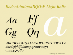 BodoniAntiquaBQOsF-LightItalic 001.001图片样张