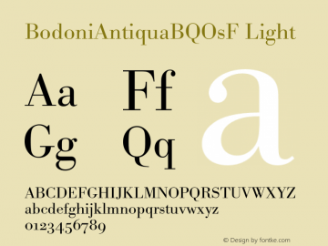 BodoniAntiquaBQOsF-Light 001.002图片样张