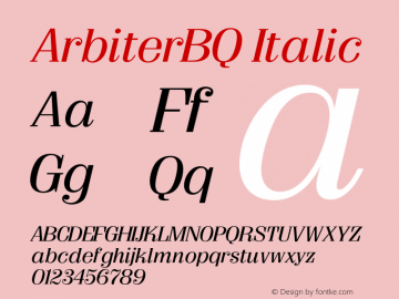 ArbiterBQ-RegularItalic 001.001图片样张