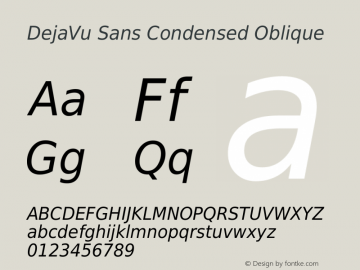 DejaVu Sans Condensed Oblique Version 2.34图片样张