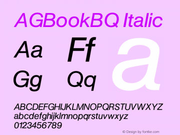 AGBookBQ-RegularItalic 001.001图片样张