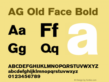AGOldFace-Bold 001.000图片样张