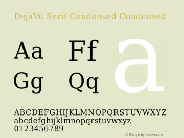 DejaVu Serif Condensed Condensed Version 1.9图片样张