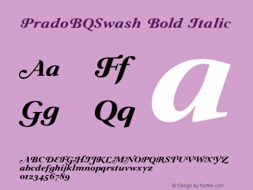 PradoBQSwash Bold Italic 001.001图片样张