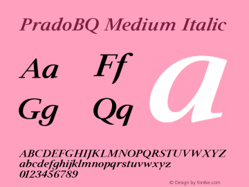PradoBQ Medium Italic 001.001图片样张