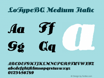 LoTypeBQ Medium Italic 001.000图片样张