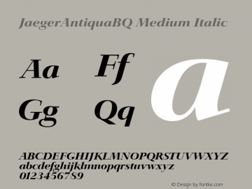 JaegerAntiquaBQ Medium Italic 001.000图片样张
