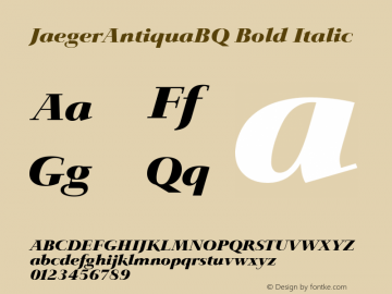 JaegerAntiquaBQ Bold Italic 001.000图片样张