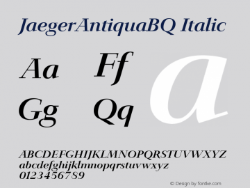 JaegerAntiquaBQ Regular Italic 001.000图片样张